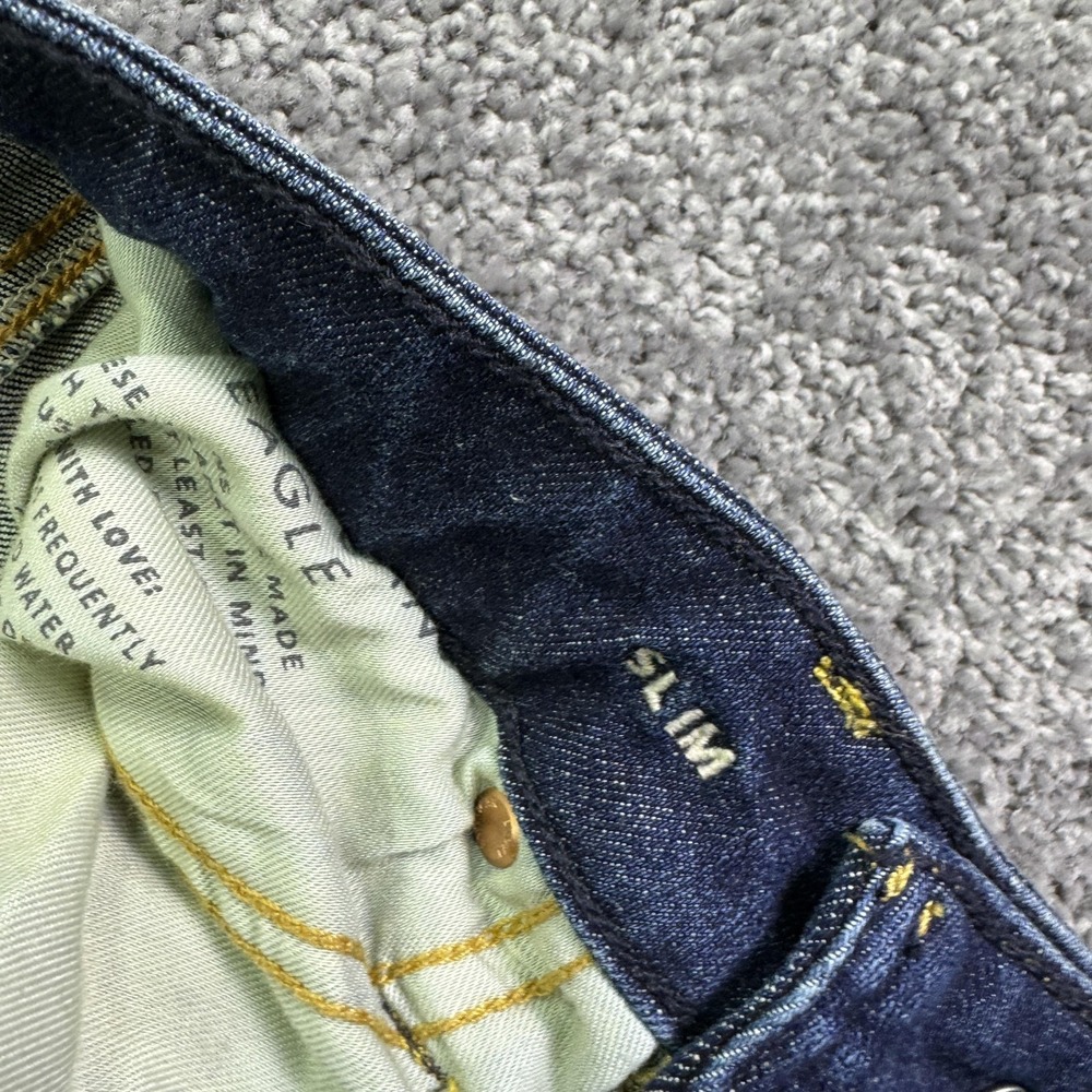 American Eagle Jeans Mens 28x30 Blue Airflex+ Slim Denim Stretch Casual City - Picture 4 of 8